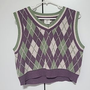 Green and Purple sweater vest